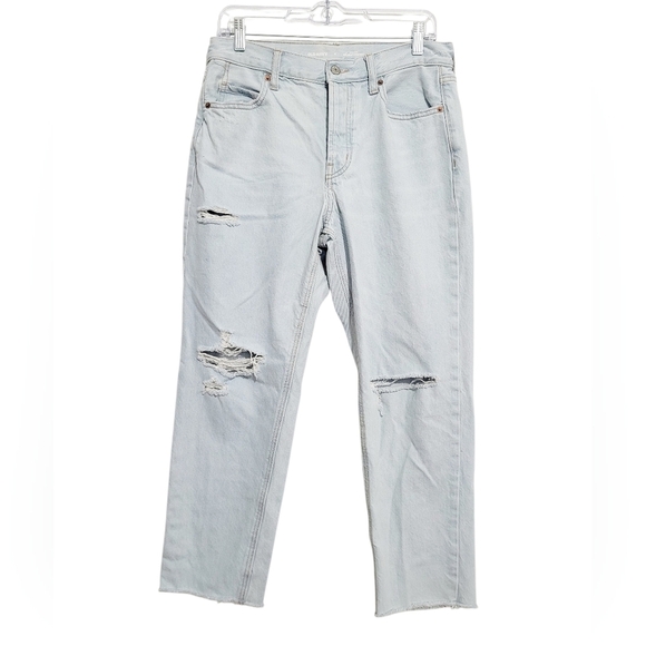 Old Navy Denim - Old Navy High Rise Slouchy Straight Jeans Light Wash 100% Cotton Women’s Size 4